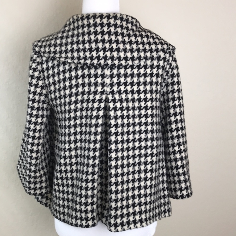 Mac & Jac Houndstooth Wool Blend Short Jacket Sz M - Picture 3 of 5